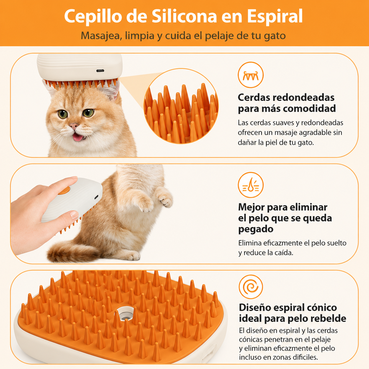 Cepillo de Vapor para Mascotas