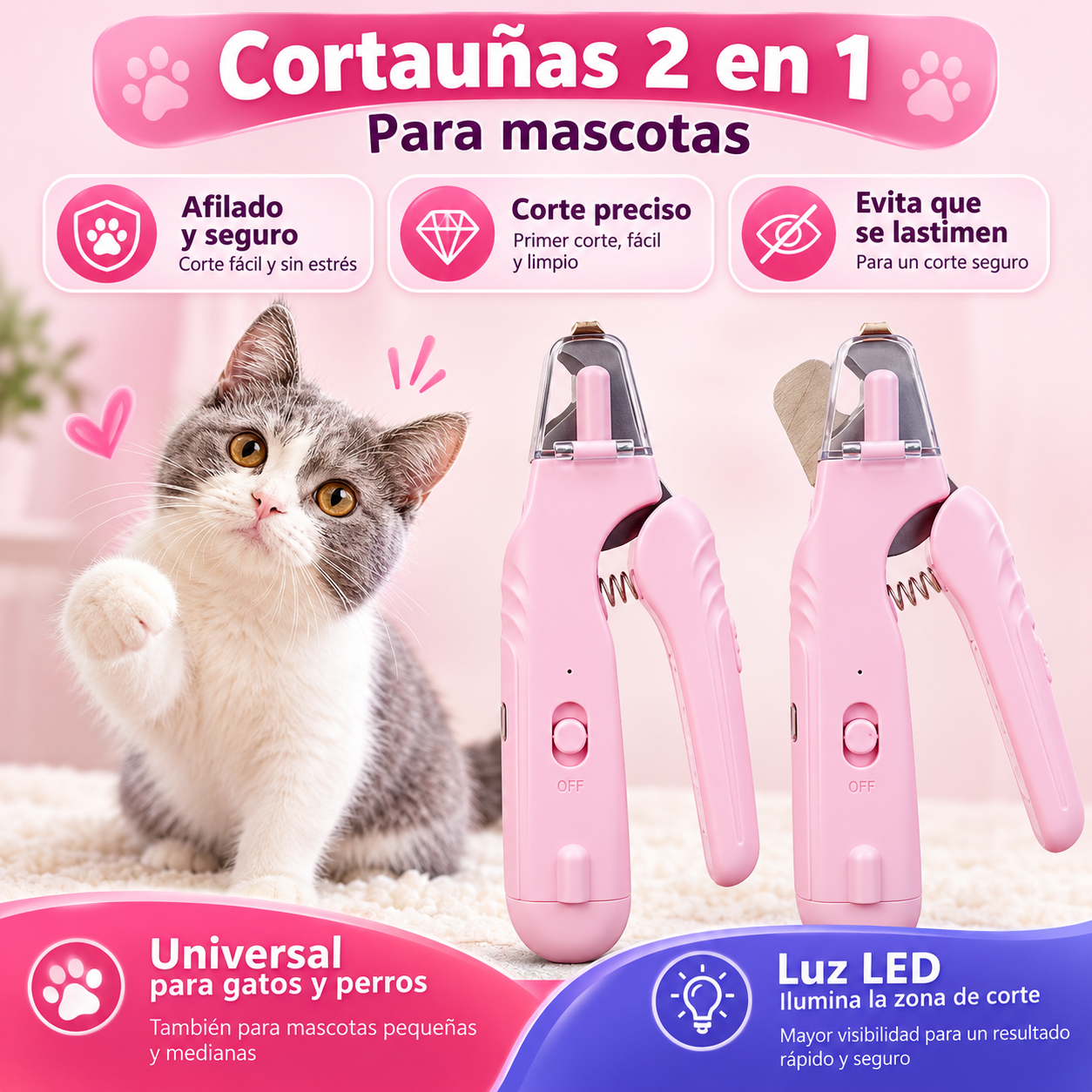 Cortaúñas LED para Perros y Gatos