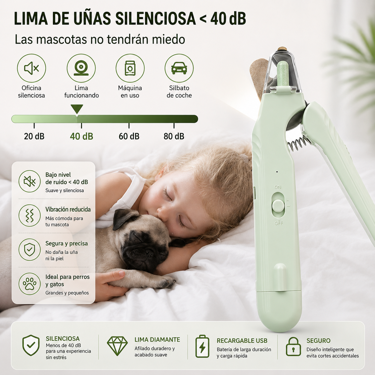 Cortaúñas LED para Perros y Gatos