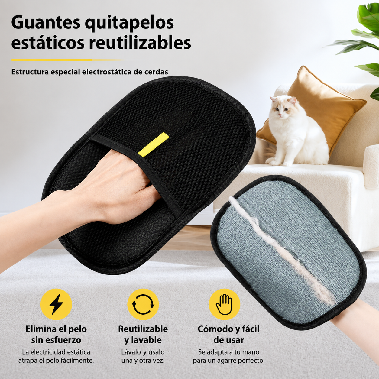 Guante Quitapelos para Perros y Gatos