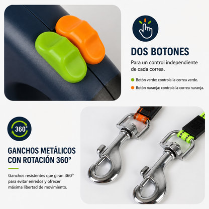Correa Retráctil con Luz LED para Perros