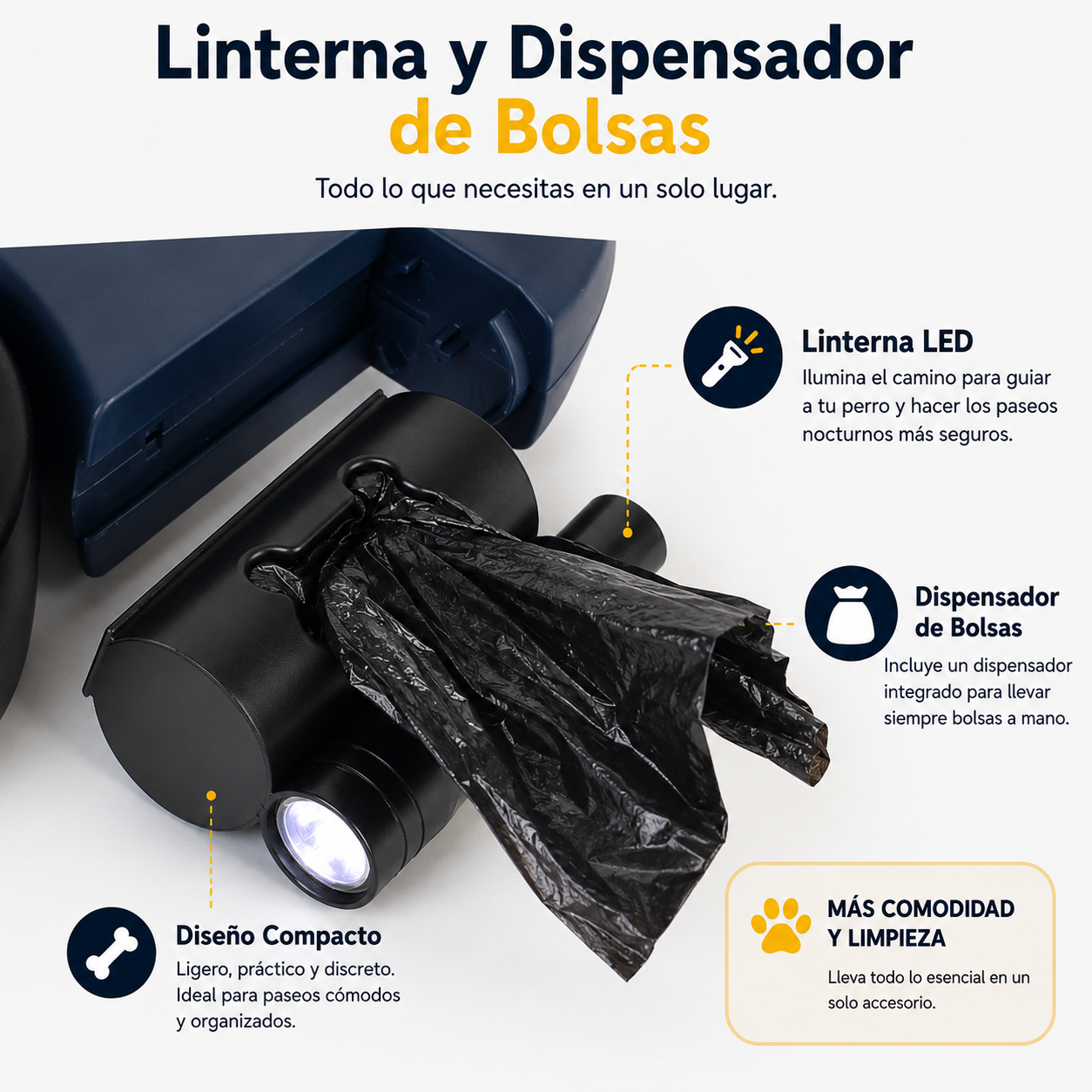 Correa Retráctil con Luz LED para Perros