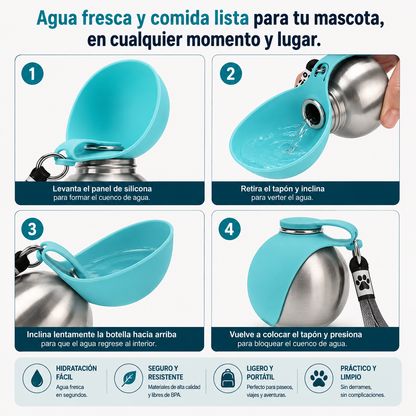 Botella Portátil con Cuenco