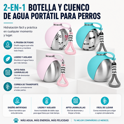 Botella Portátil con Cuenco