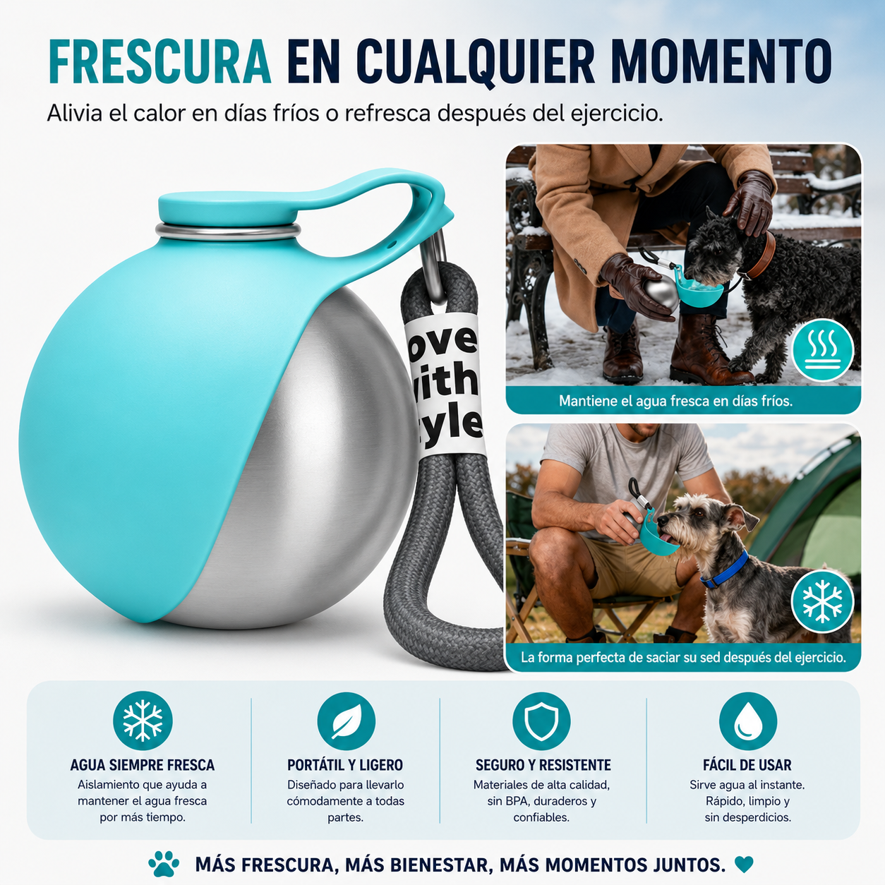 Botella Portátil con Cuenco