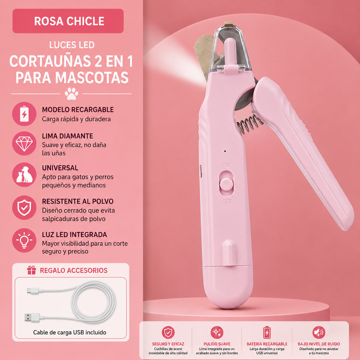 Cortaúñas LED para Perros y Gatos